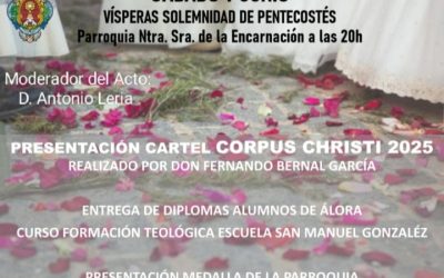 —-SÁBADO 7 JUNIO —– ACTOS VÍSPERAS SOLEMNIDAD DE PENTECOSTÉS