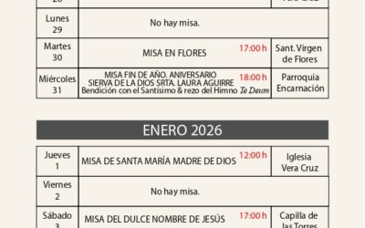 FECHAS Y HORARIOS NAVIDAD PARROQUIA DE LA ENCARNACIÓN ÁLORA 2025-2026